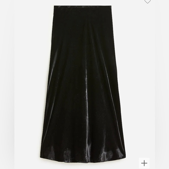J Crew Gwyneth slip skirt velvet - sz L - black (more like dk grey) - exc cond - Picture 2 of 7